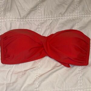 ABS Allen Schwartz Coral Color Twist Bandeau Bikini Top